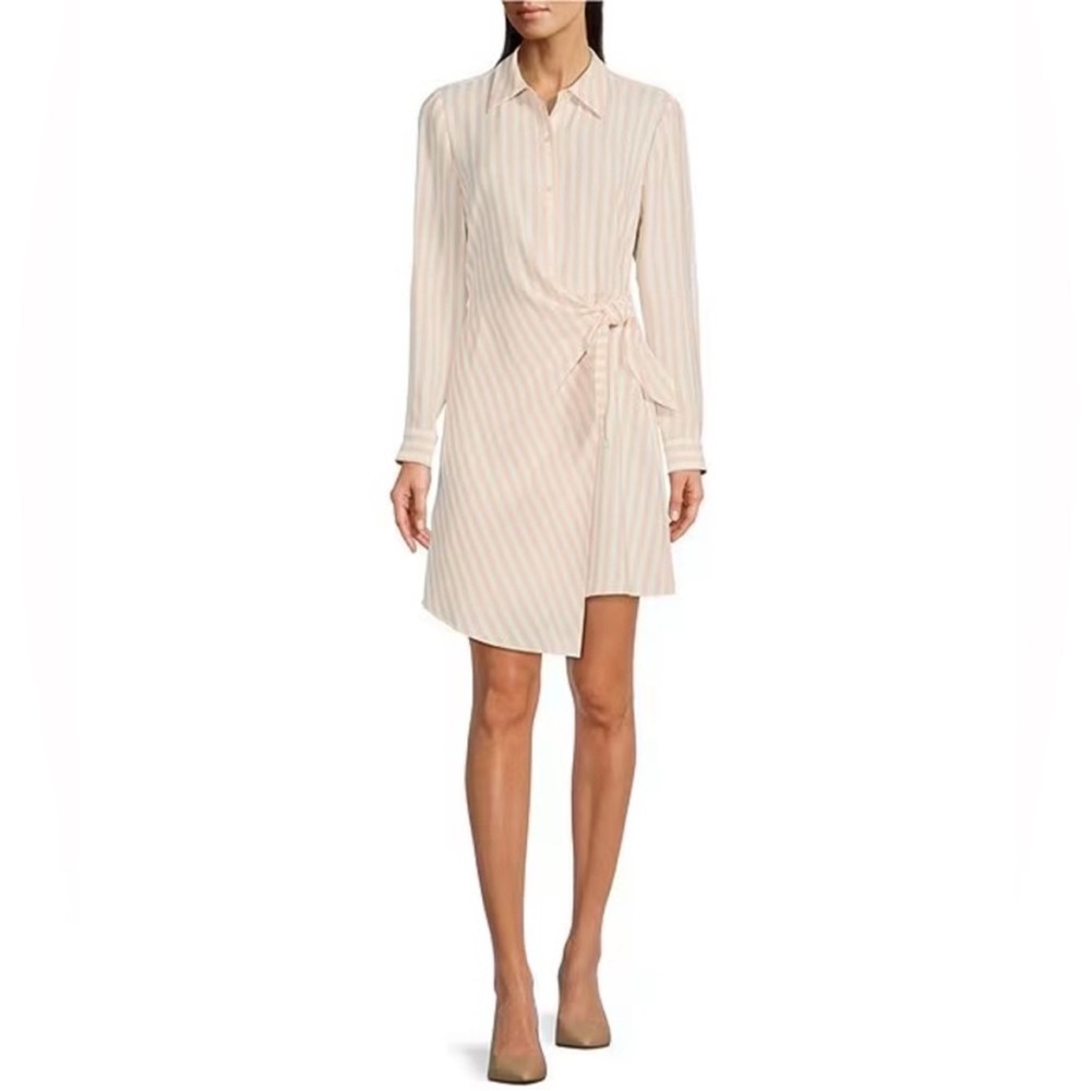 Alex Marie Pink and White Striped Button-Down
